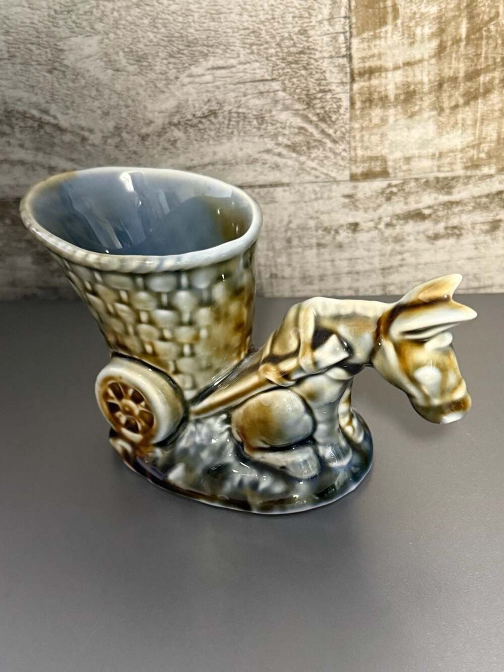 Shamrock Pottery Donkey Cart Planter Ceramic Ireland